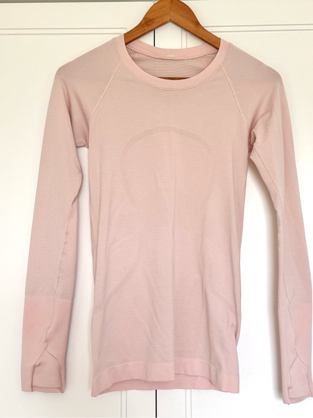 lululemon athletica Pale Pink Long Sleeve Performance Tee